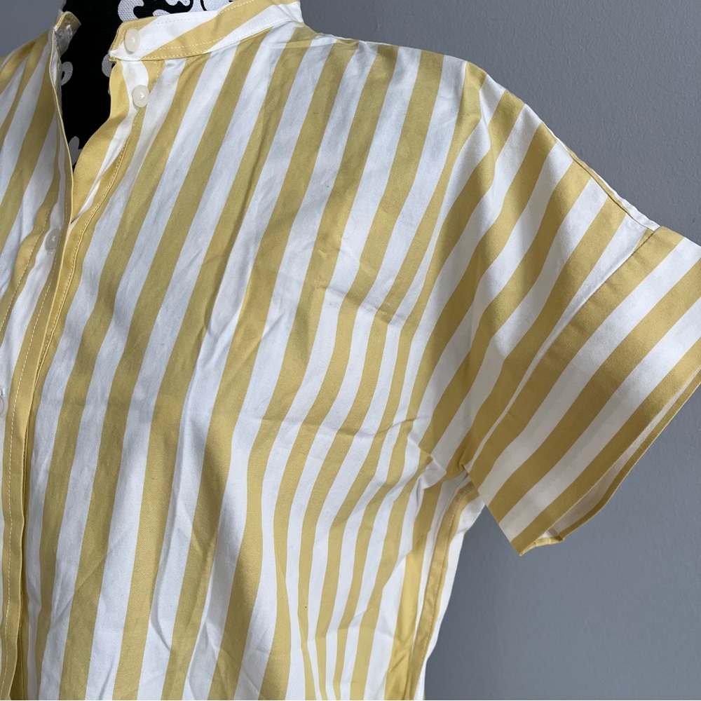 Everlane Cotton Popover Striped Midi Shirt Dress Size 4 Preppy Boxy Office - Picture 4 of 12